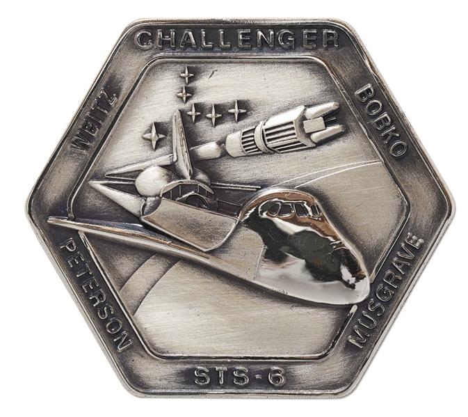 Robbins Medallion from STS-6, the First Flight of Space Shuttle Challenger -- From the Personal Collection of STS-6 Astronaut Story Musgrave and With His LOA