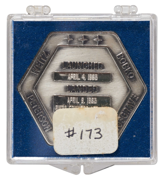 Robbins Medallion from STS-6, the First Flight of Space Shuttle Challenger -- From the Personal Collection of STS-6 Astronaut Story Musgrave and With His LOA