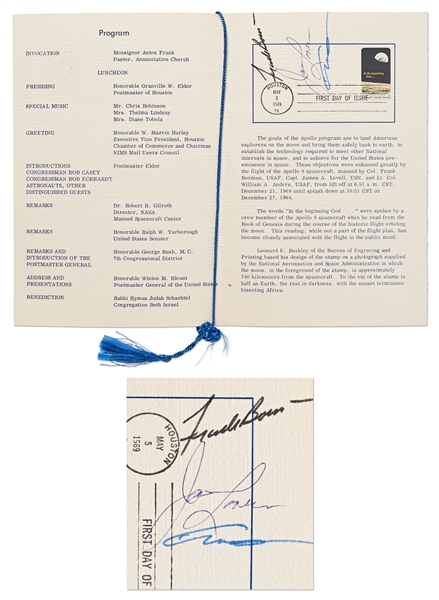 Apollo 8 Crew-Signed First Day Stamp Program -- With Steve Zarelli COA