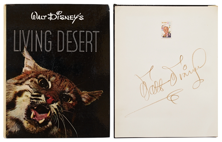Walt Disney Signed Illustrated Copy of Living Desert -- Without Inscription -- With Phil Sears COA