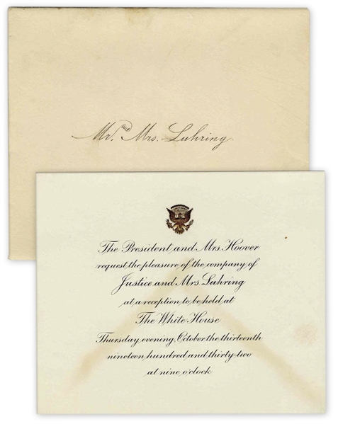 President Herbert Hoover White House Invitation