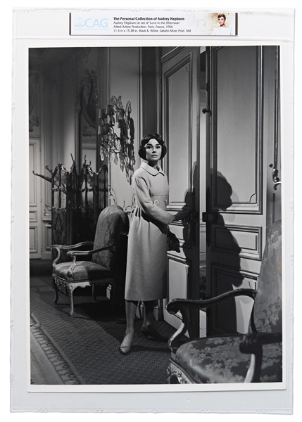 Audrey Hepburn's Personally Owned Photo From ''Love in the Afternoon'' -- Measures 11.5'' x 15.5'', Encapsulated by CAG