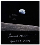 Frank Borman Signed 20 x 16 Earthrise Photo -- ...Good night, Merry Christmas and God Bless all on Earth...