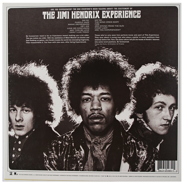 Karl Ferris Signed Jimi Hendrix ''Are you Experienced'' Album Cover -- Ferris' Psychedelic Style Defined the Aesthetic of the 1960s