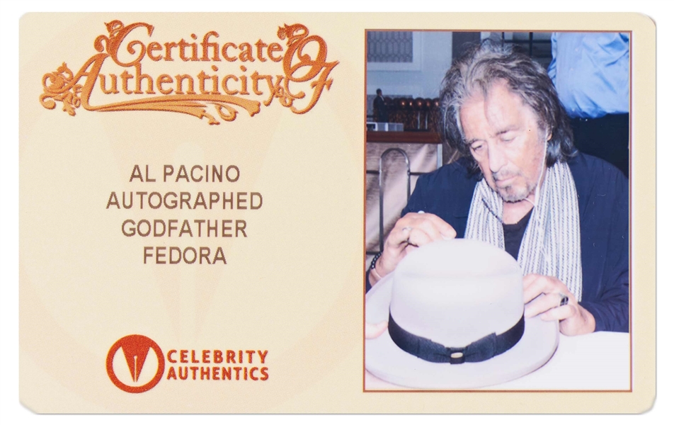 Al Pacino Signed ''Godfather'' Fedora