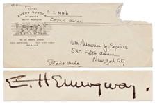 Ernest Hemingway Handwritten Envelope Signed E. Hemingway