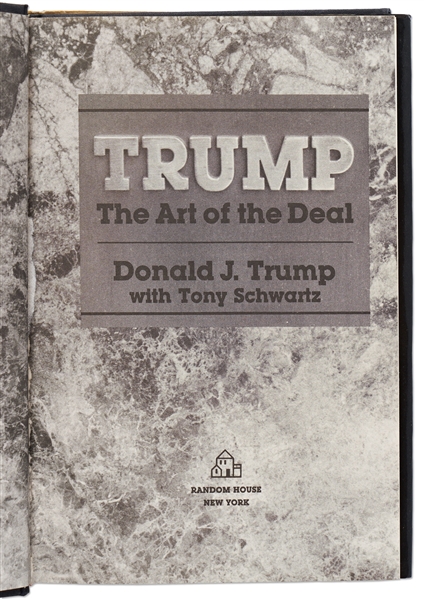 Donald Trump Signed First Edition, First Printing of ''The Art of the Deal'' -- With PSA/DNA COA