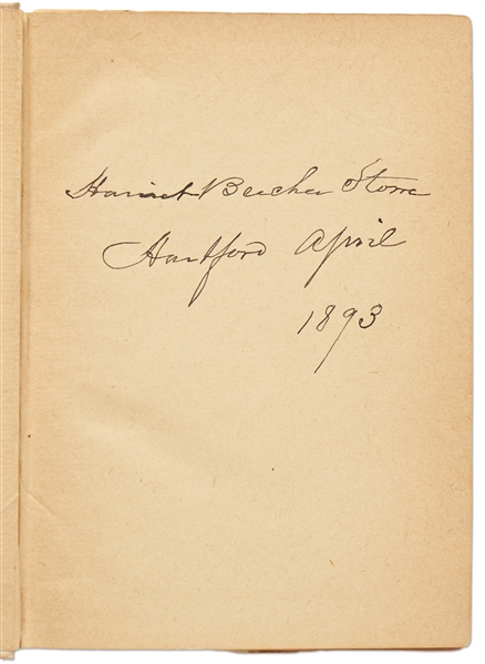 Harriet Beecher Stowe Signed Copy of ''Uncle Tom's Cabin''