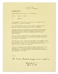 Frank Borman Signed Memo Describing the Presidential Contingency Plan for Apollo 13 -- Borman Writes, If Haise, Lovell and Swigert died on Apollo 13 -- With Novaspace COA
