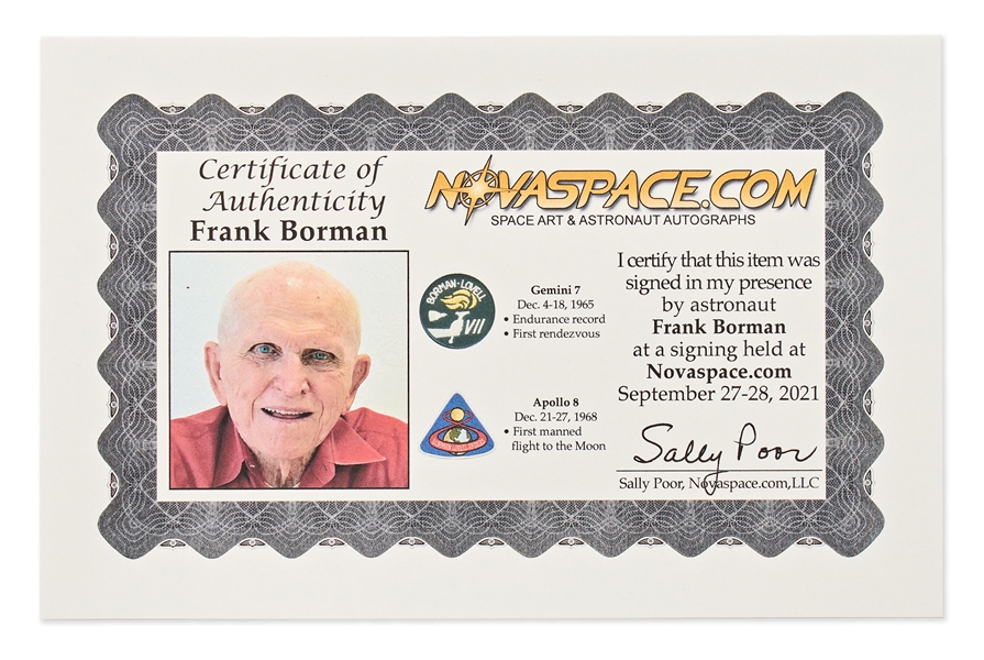 Frank Borman Signed Memo Describing the Presidential Contingency Plan for Apollo 13 -- Borman Writes, ''If Haise, Lovell and Swigert died on Apollo 13'' -- With Novaspace COA