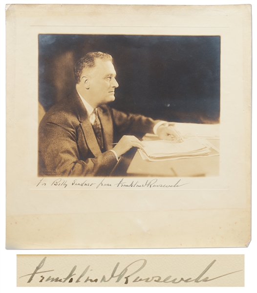 Franklin D. Roosevelt Photo Signed as President Measuring Nearly 12'' Square -- With PSA/DNA COA