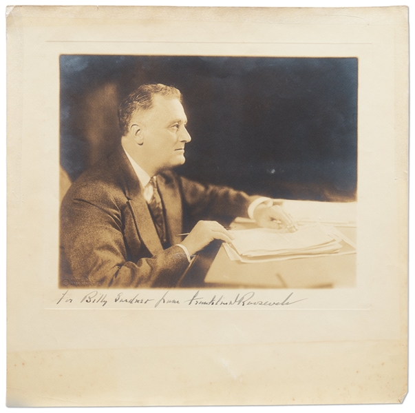 Franklin D. Roosevelt Photo Signed as President Measuring Nearly 12'' Square -- With PSA/DNA COA