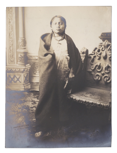 Lot of Three Photographs by David F. Barry -- Includes the Famous Photo of Crow Foot, Sitting Bull's Son Who Was Killed Alongside His Father by Federal Agents