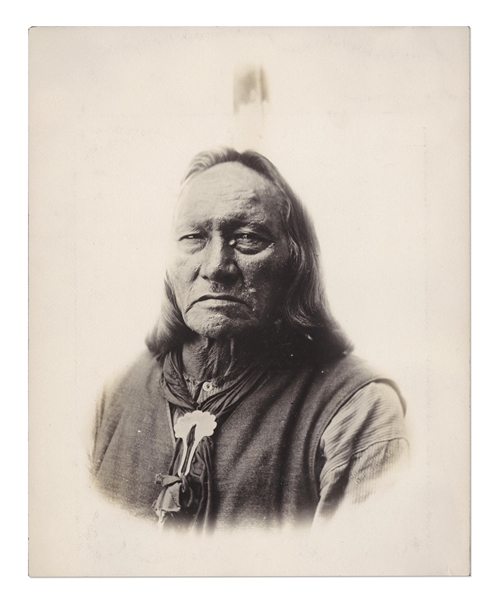 Lot of Two Photographs by David F. Barry -- Includes 8'' x 10'' Portrait of Lakota Chief Running Antelope