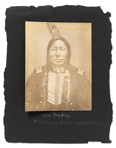 Lot of Three Photographs by David F. Barry -- Includes Two Photos of Buffalo Bill Cody & One of Chief Crow King, Military Leader at Little Bighorn