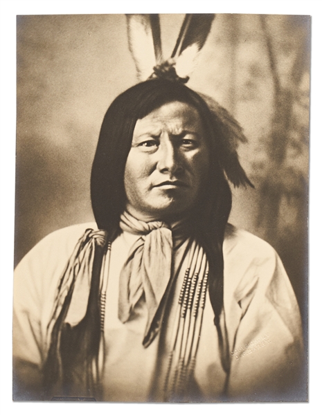 Lot of Two Photographs by David F. Barry -- Both Photos of Lakota Warriors Who Fought at Little Bighorn: Chief Rain-in-the-Face & Chief Gall