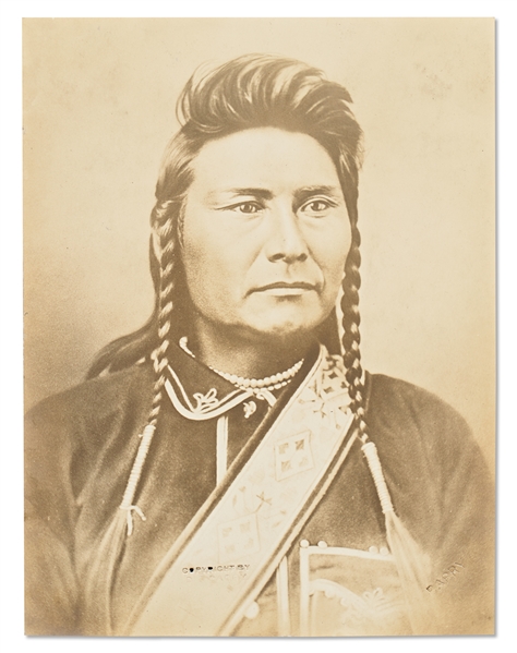 Lot of Two Photographs by David F. Barry -- One of Sioux Chief Spotted Tail and One of Nez Perce Chief Joseph