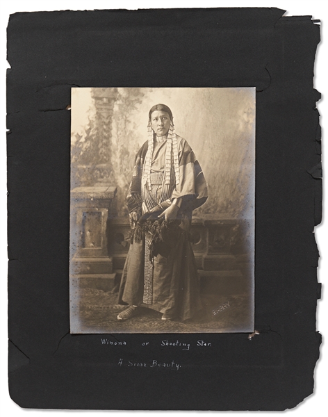 Photograph by David F. Barry of a Sioux Woman Identified as ''Winona or Shooting Star / A Sioux Beauty''
