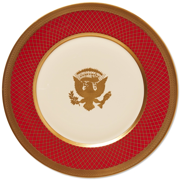 Ronald Reagan White House Service Plate China from the Lenox Exhibit Collection -- Formal Design Used for State Dinners