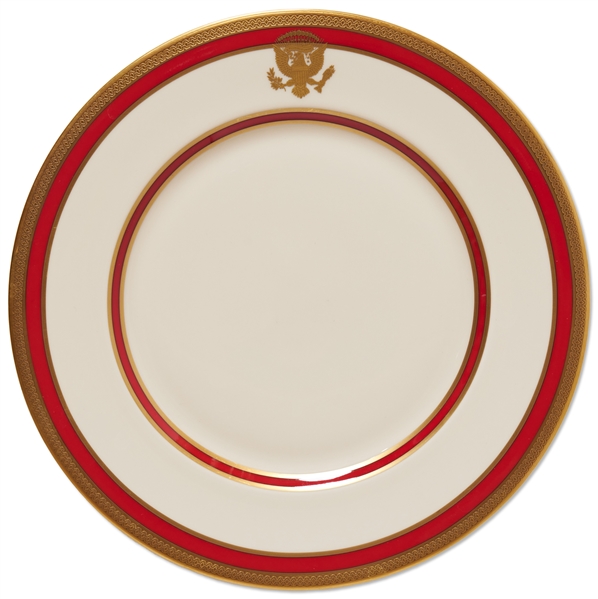 Ronald Reagan White House Salad Plate China from the Lenox Exhibit Collection -- Formal Design Used for State Dinners