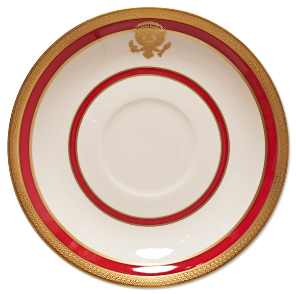 Ronald Reagan White House Cup & Saucer China from the Lenox Exhibit Collection -- Formal Design Used for State Dinners