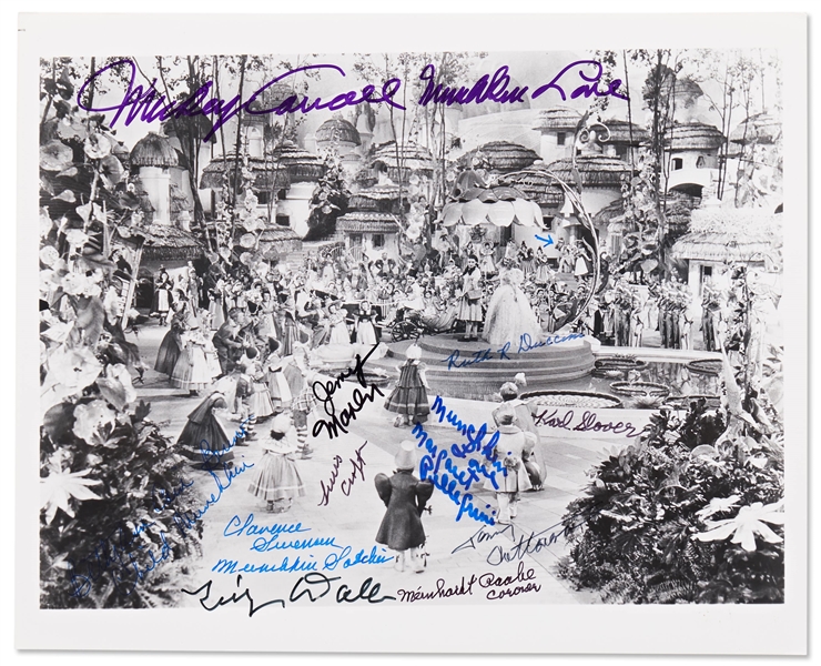 ''Wizard of Oz'' 10'' x 8'' Photo Signed by 11 of the Munchkins -- With PSA/DNA COA