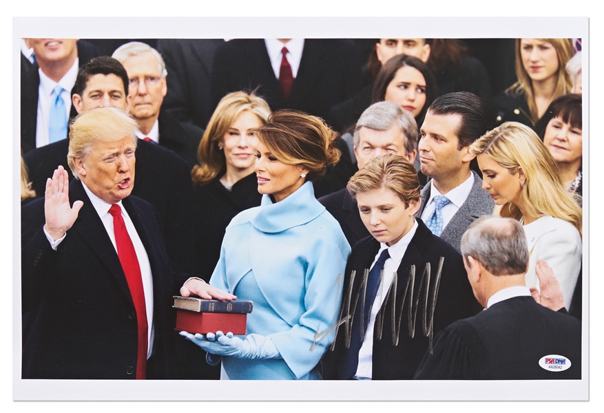 Donald Trump Signed Photo of His Inauguration -- Large Photo Measures 18'' x 12'' -- With PSA/DNA COA