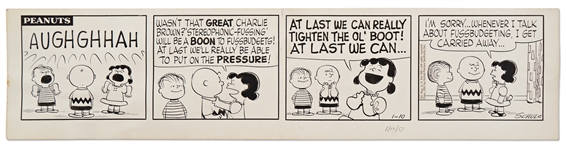 Early Peanuts Comic Strip from 1957, Hand-Drawn by Charles Schulz