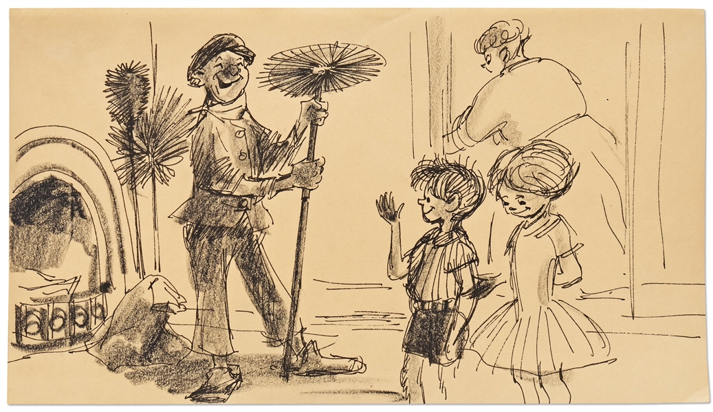 ''Mary Poppins'' Storyboard Artwork -- From the ''Chim Chim Cheree'' Sequence