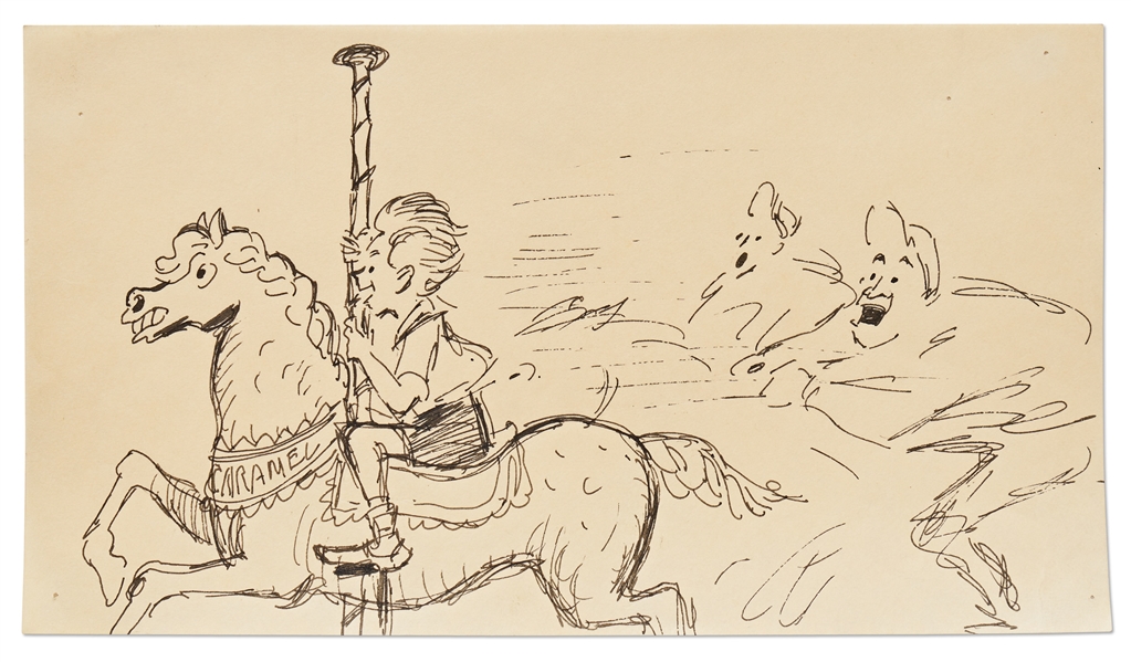 ''Mary Poppins'' Storyboard Artwork -- Michael Gallops Past the Other Horse Riders