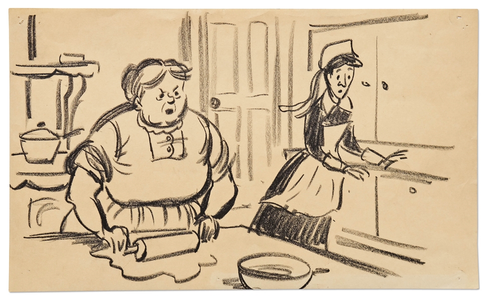 ''Mary Poppins'' Storyboard Artwork -- Mary Poppins Arrives at the Banks Home