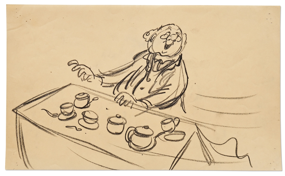 ''Mary Poppins'' Storyboard Artwork -- Uncle Albert Floats With His Tea Set