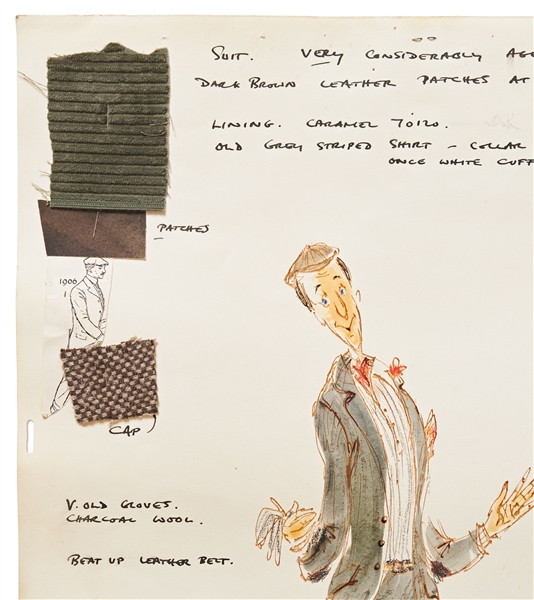 Original ''Mary Poppins'' Costume Sketch of Dick Van Dyke as Bert -- Large Sketch Measures 14.5'' x 23'', from the Estate of ''Mary Poppins'' Producer Bill Walsh