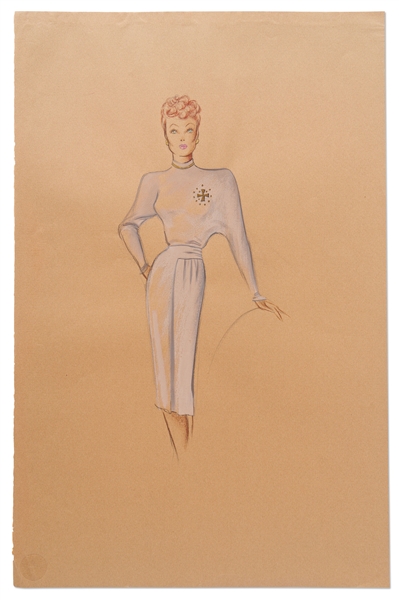 Lucille Ball Costume Sketch for 20th Century Fox