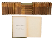 Mark Twain Signed Limited Edition Set of The Writings of Mark Twain -- Dual-Signed SL Clemens / (Mark Twain)