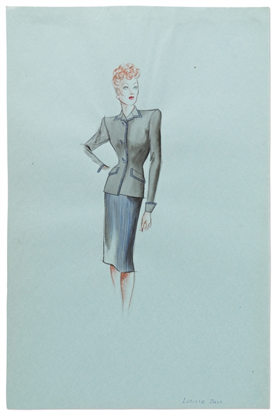 Lucille Ball Costume Sketch for 20th Century Fox