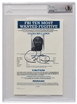 Barack Obama Signed Souvenir Photo of Osama bin Ladens FBI Most Wanted Poster -- Beckett Slabbed