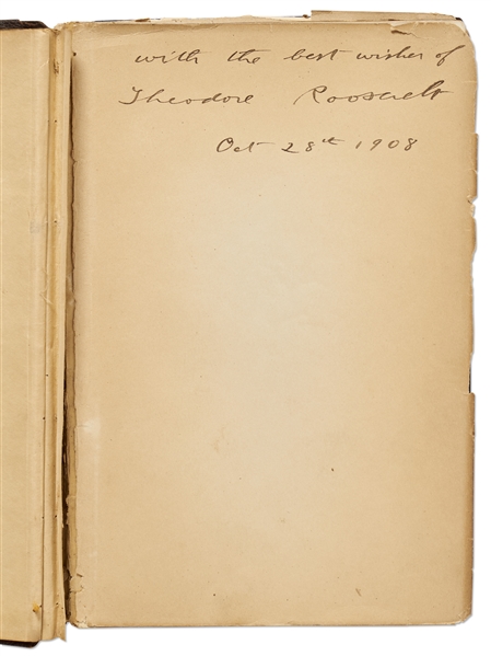 Theodore Roosevelt Signed Copy of His Biography ''Oliver Cromwell'' -- Signed by Roosevelt as President