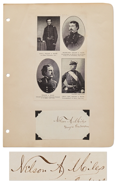 Lot of 24 Military Autographs Including George Meade, John Mosby, Hap Arnold, Wade Hampton, Philip Sheridan, John J. Pershing & Nelson Miles