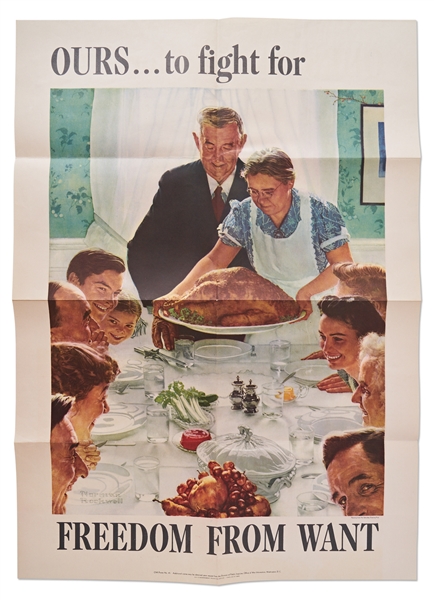 Norman Rockwell ''Four Freedoms'' Posters -- Complete Set of Four from 1943 in Near Fine Condition