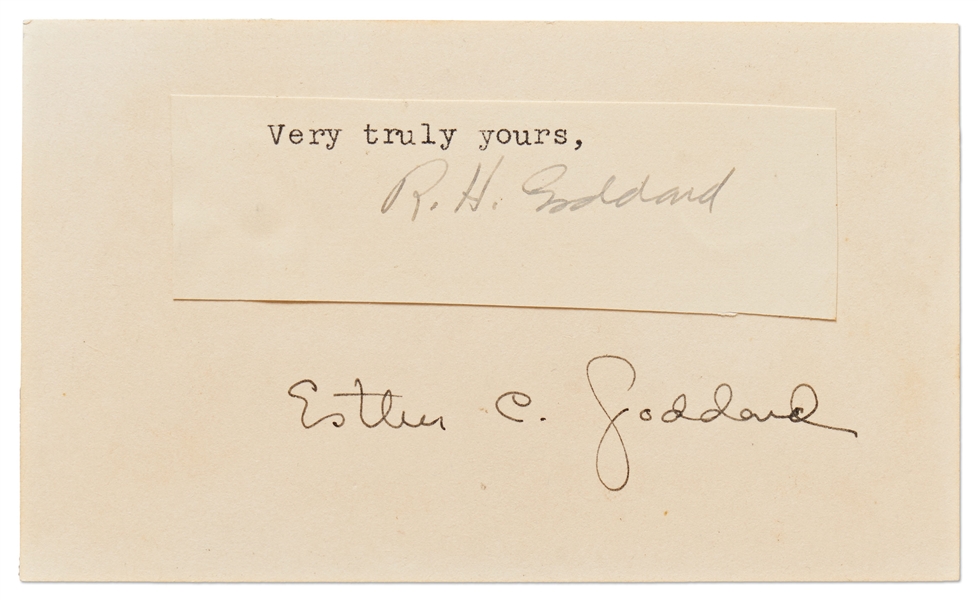 Scarce Signature by Robert H. Goddard, the Father of Space Flight -- With Zarelli COA