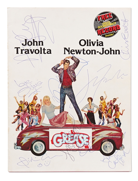 ''Grease'' Movie Program Signed by John Travolta, Olivia Newton-John, Producer Robert Stigwood & More -- Signatures Obtained at 1978 World Premiere -- With PSA/DNA COA