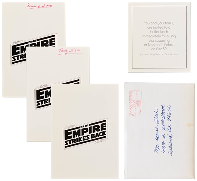 Lot of Five Items from ''The Empire Strikes Back'' Advance Screening in San Francisco on 26 April 1980