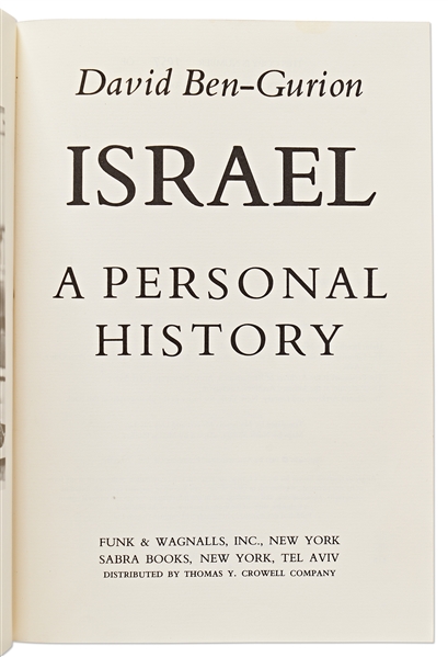 David Ben-Gurion Signed Limited Edition of ''Israel: A Personal History''