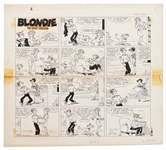 Chic Young Hand-Drawn Blondie Sunday Comic Strip From 1967 -- Dagwood is Confounded by Women