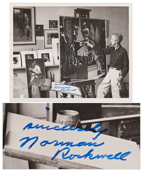 Norman Rockwell Signed 10'' x 8'' Photo -- Without Inscription