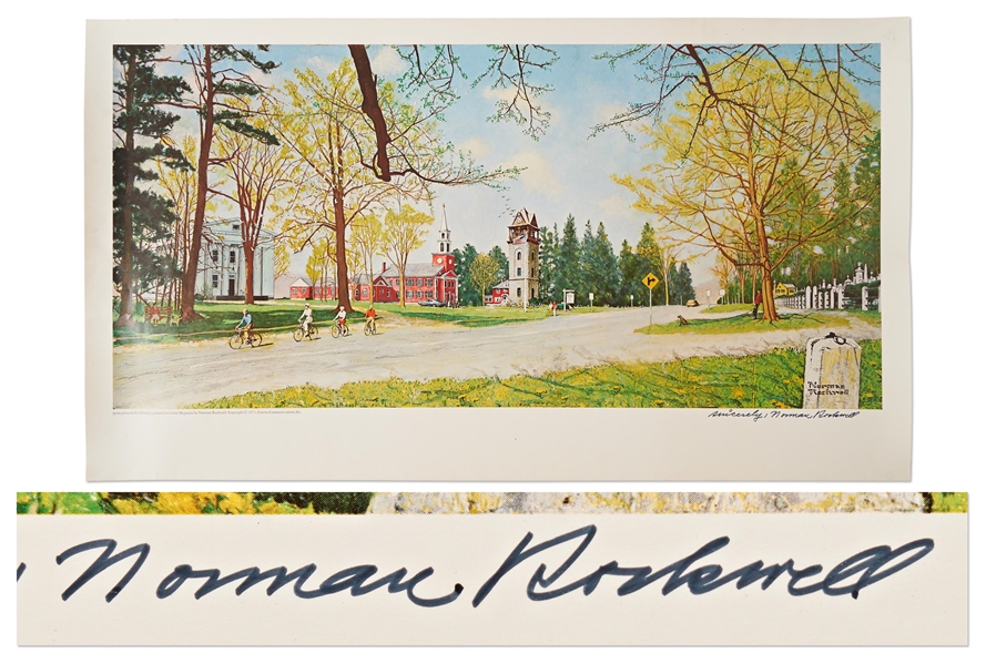 Norman Rockwell Signed Lithograph of His ''Springtime on Stockbridge''