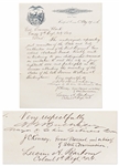 Morgan Bulkeley Letter Signed -- Bulkeley Was the First President of Baseballs National League, Inducted into the Baseball Hall of Fame in 1937