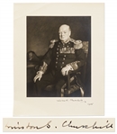 Winston Churchill Large Signed Photograph -- Measures 12 x 15