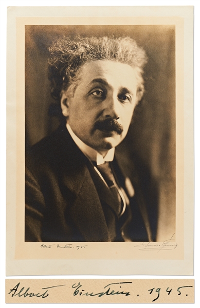 Albert Einstein Signed Lithographic Portrait by Harris & Ewing, Measuring Over 11 x 16